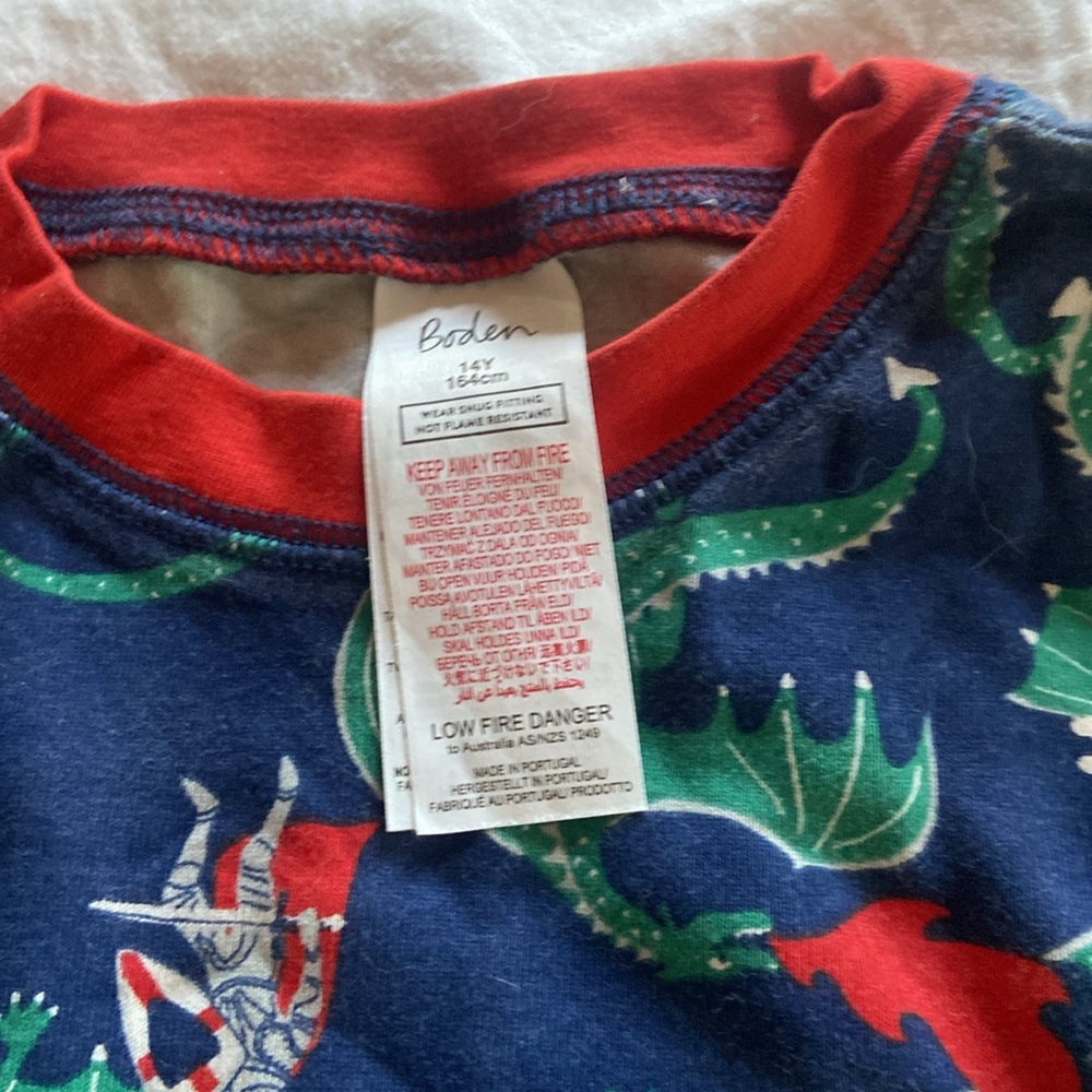 Mini Boden Kid's 14 Long John Striped Pajamas - Picture 2 of 4